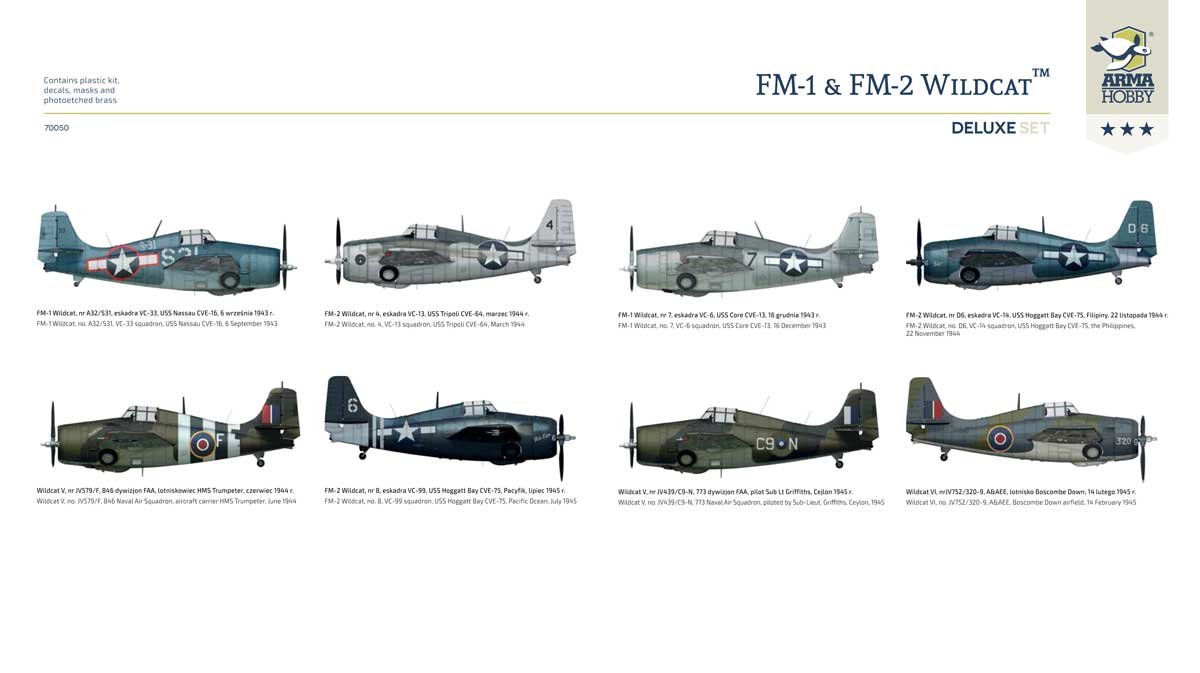 Arma Hobby 70050 1:72  General-Motors FM-1 & FM-2 Wildcat Deluxe Set double combo