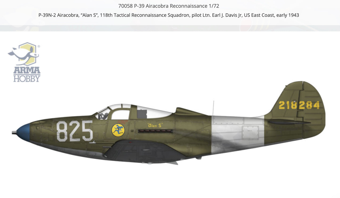 Arma Hobby 70058 1:72 Bell P-39 Airacobra Reconnaissance