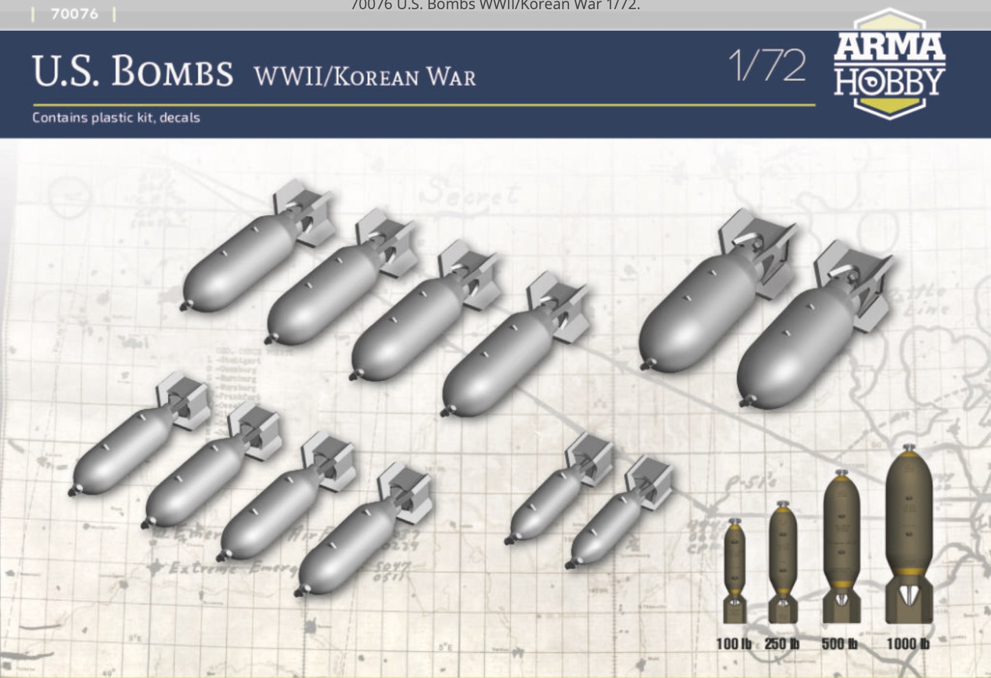 Arma Hobby AH70076 1:72 U.S. Bombs WWII/Korean War