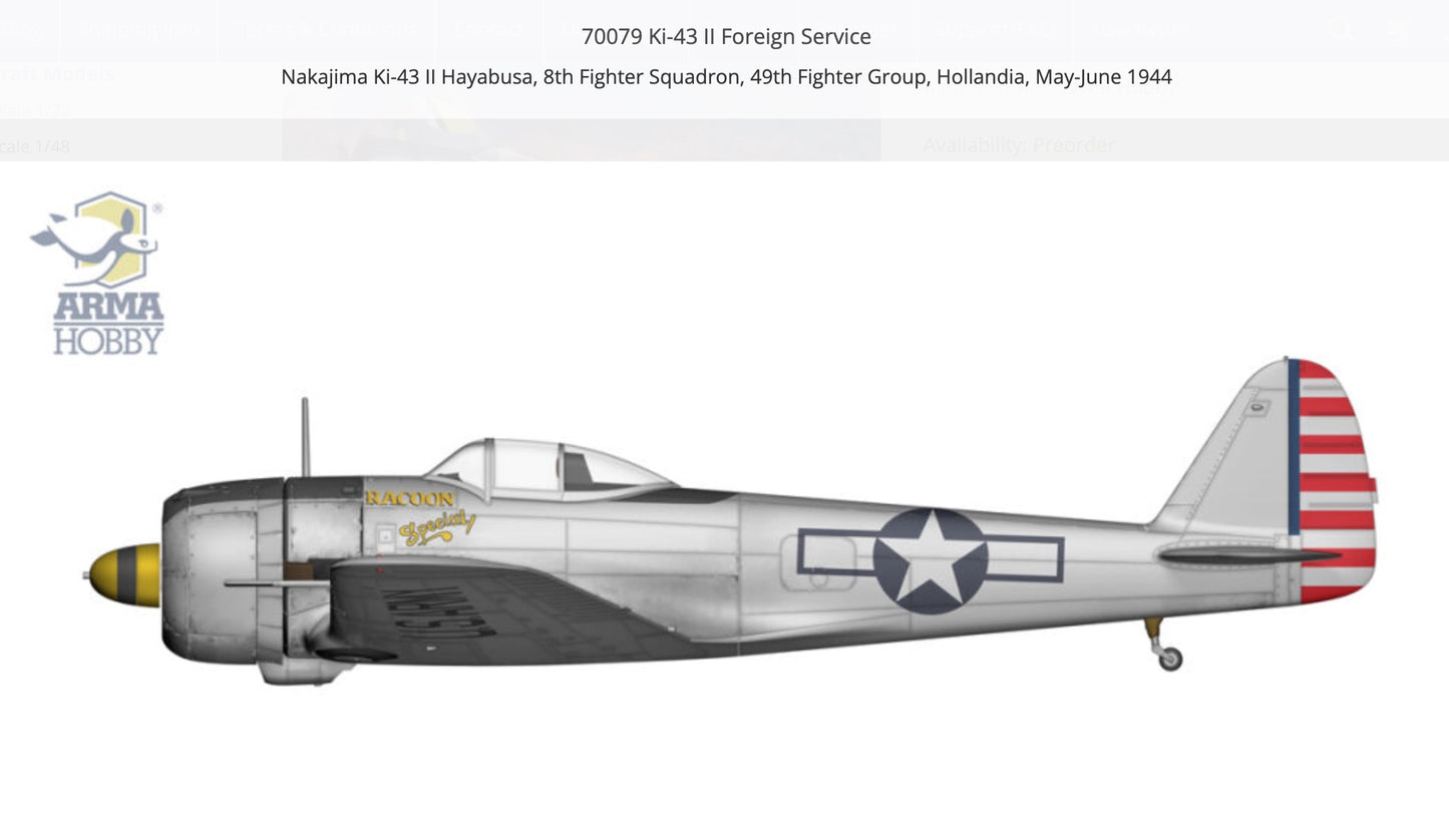 Arma Hobby 70079 1:72 Nakajima Ki-43-II Foreign Service