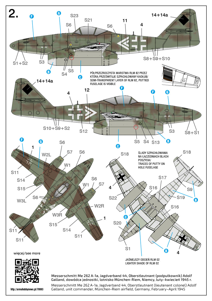 Arma Hobby 70083 1:72 Messerschmitt Me-262A-1a “White 3” (W.Nr. 500071)