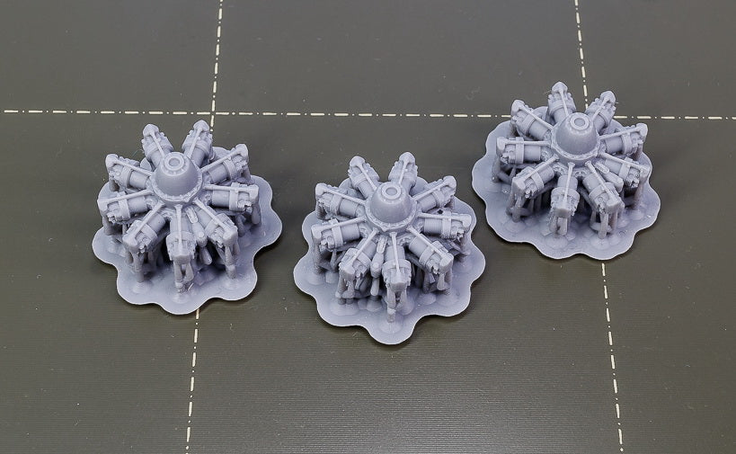 Airone Hobby 72063 1:72 Bristol Pegasus engines (3D-Printed) set, three engines per pack.