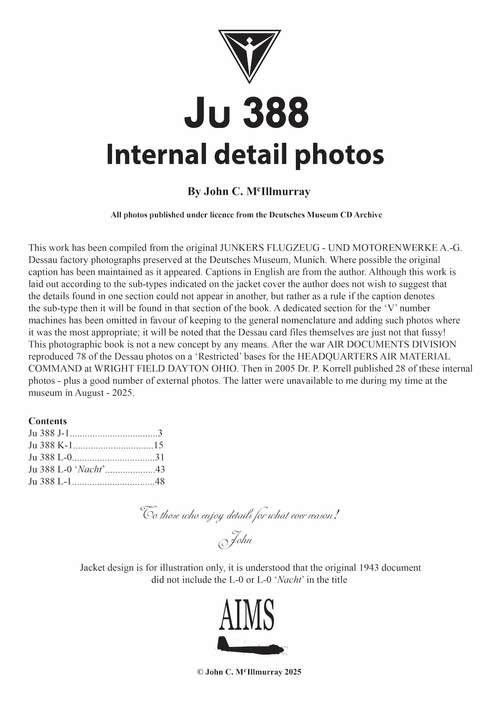 Aims AIMS001 1:32, 1:48, 1:72 Junkers Ju-388 internal photographs. - the book has 80 photos