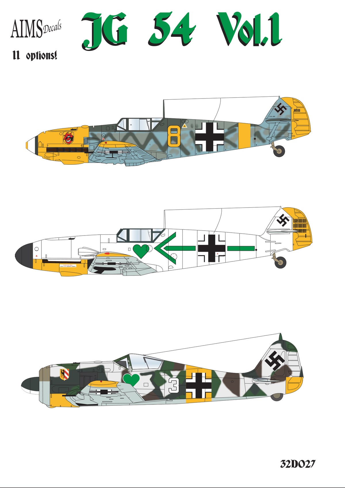 Aims 32D027 1:32 JG 54Messerschmitt Bf-109F-2 of the II. Gruppen Stab