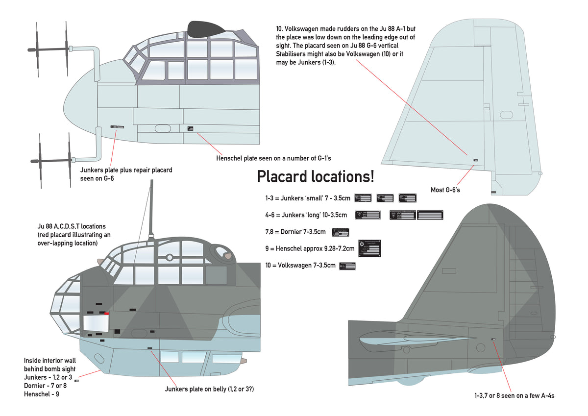 Aims 32D028 1:32 Junkers Ju-88 External Placards
