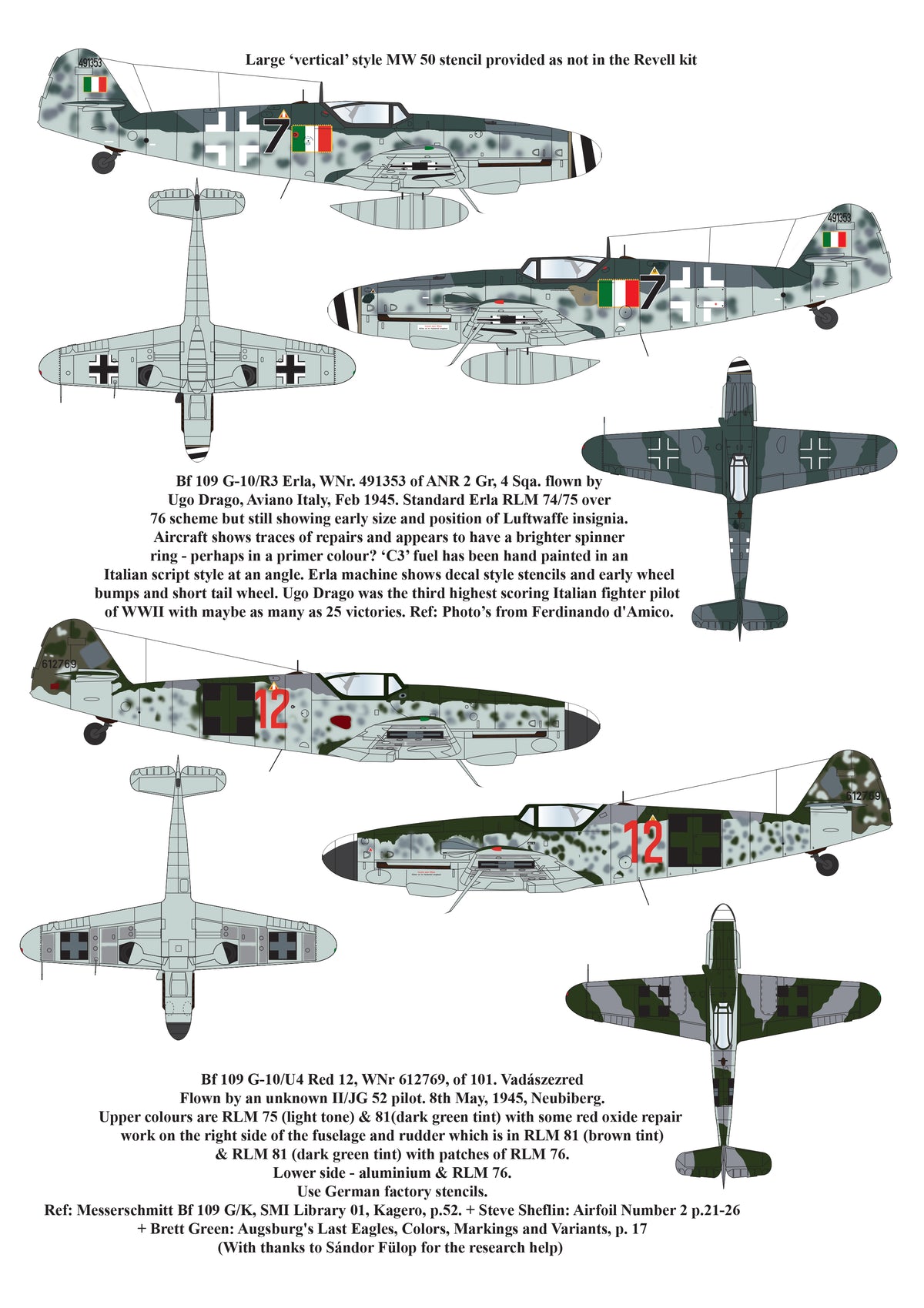 Aims 32D033 1:32 Foreign Messerschmitt Bf-109's