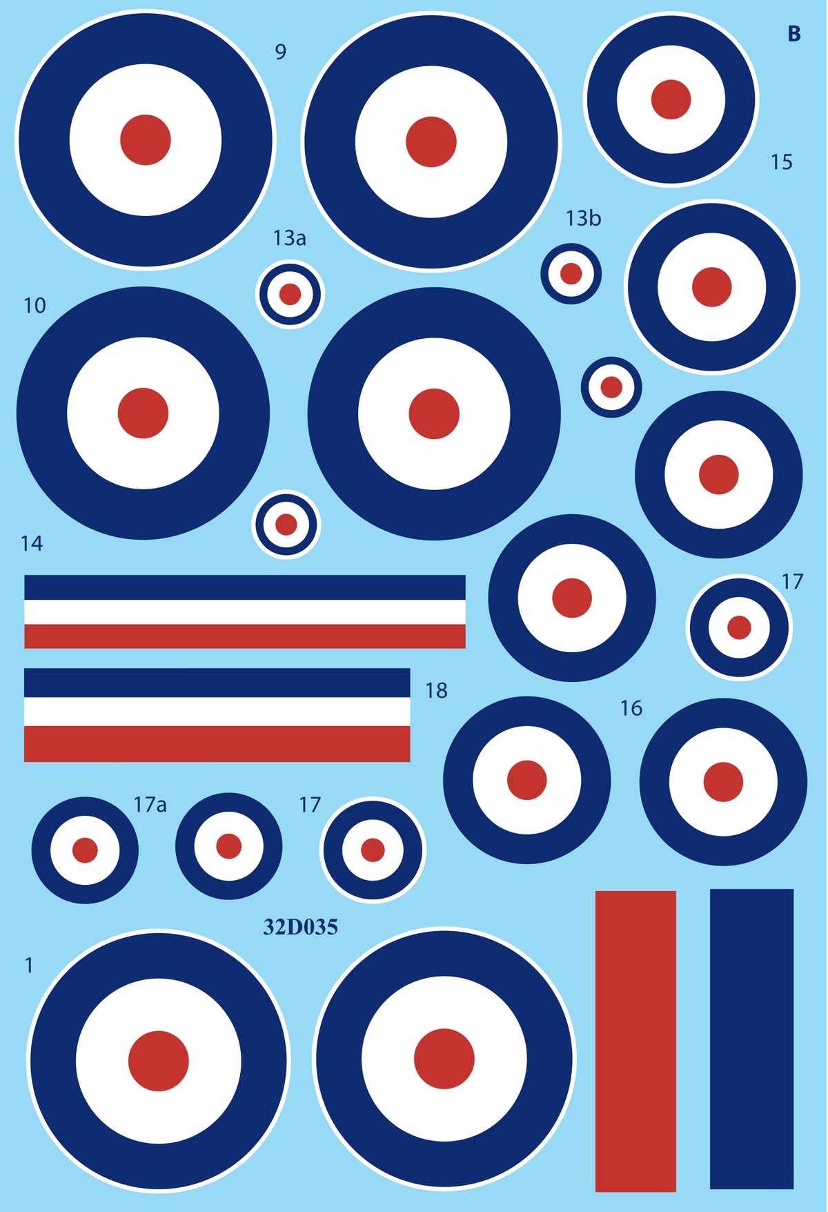 Aims 32D035 1:32 RFC/RAF roundels
