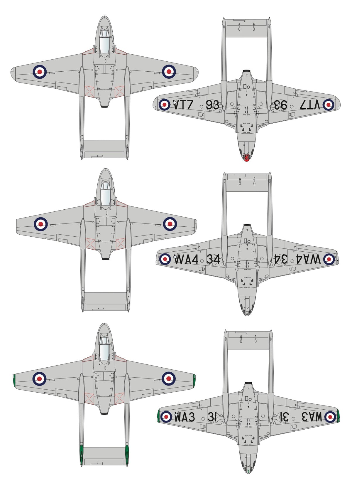 Aims 32D036 1:32 de Havilland Vampire F.3, FB.5 & FB.9 Collection'
