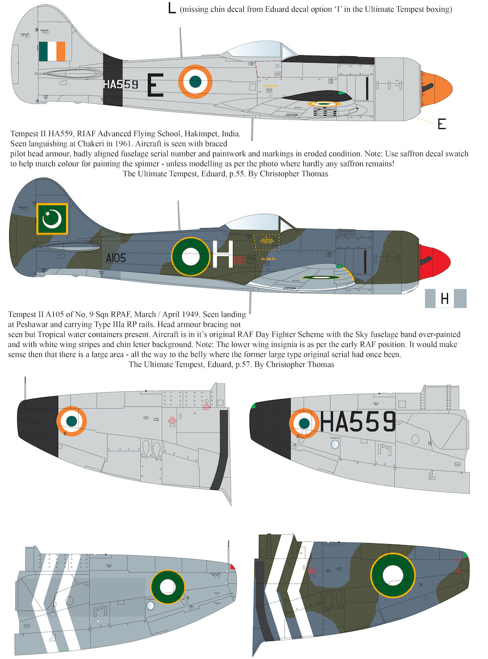 Aims 32D039 1:32 Hawker Tempest Mk.II/F2 decals