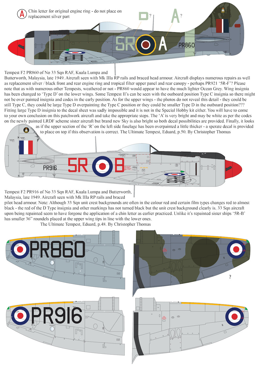Aims 32D039 1:32 Hawker Tempest Mk.II/F2 decals