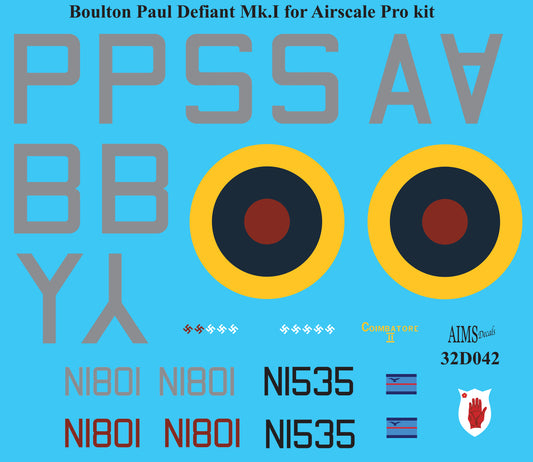 Aims 32D042 1:32 Boulton-Paul Defiant Mk.I for Airscale Pro kit