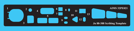 Aims 32PE021 1:32 Junkers Ju-88/Ju-188/Ju-388' panel scribing template