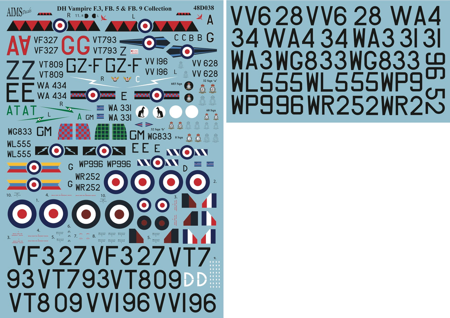 Aims 48D038 1:48 de Havilland Vampire F.3 FB.5 & FB.9 Collection