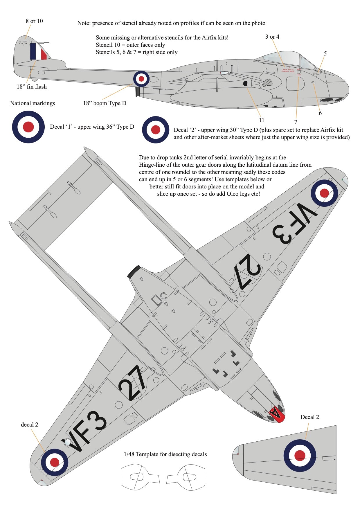 Aims 48D038 1:48 de Havilland Vampire F.3 FB.5 & FB.9 Collection