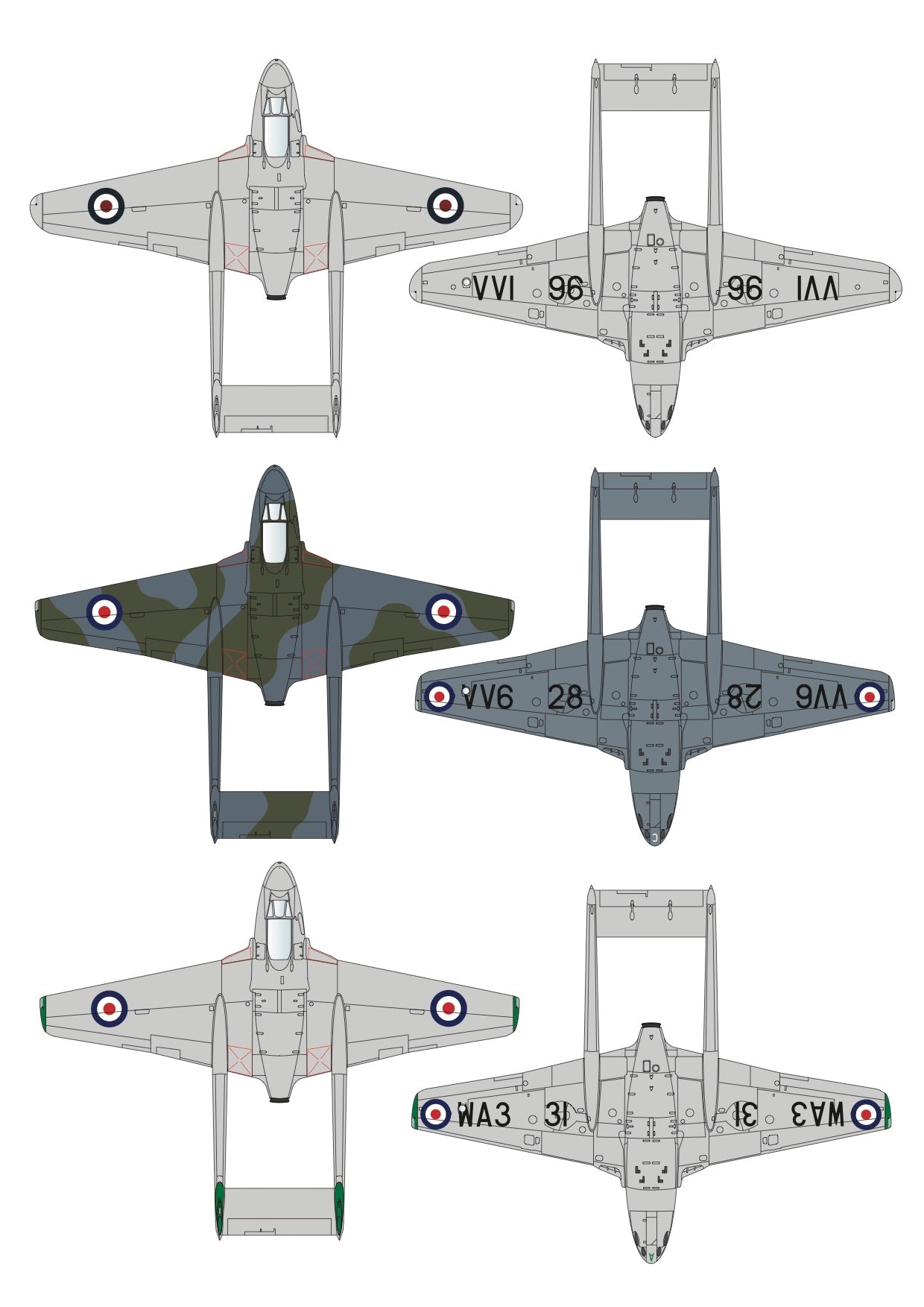 Aims 48D038 1:48 de Havilland Vampire F.3 FB.5 & FB.9 Collection