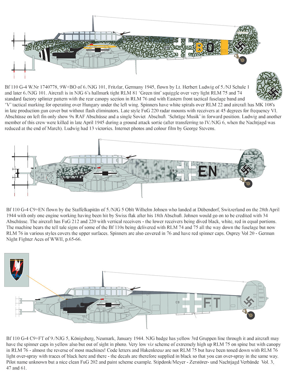 Aims 48D041 1:48 Messerschmitt Bf-110G-4 Collection