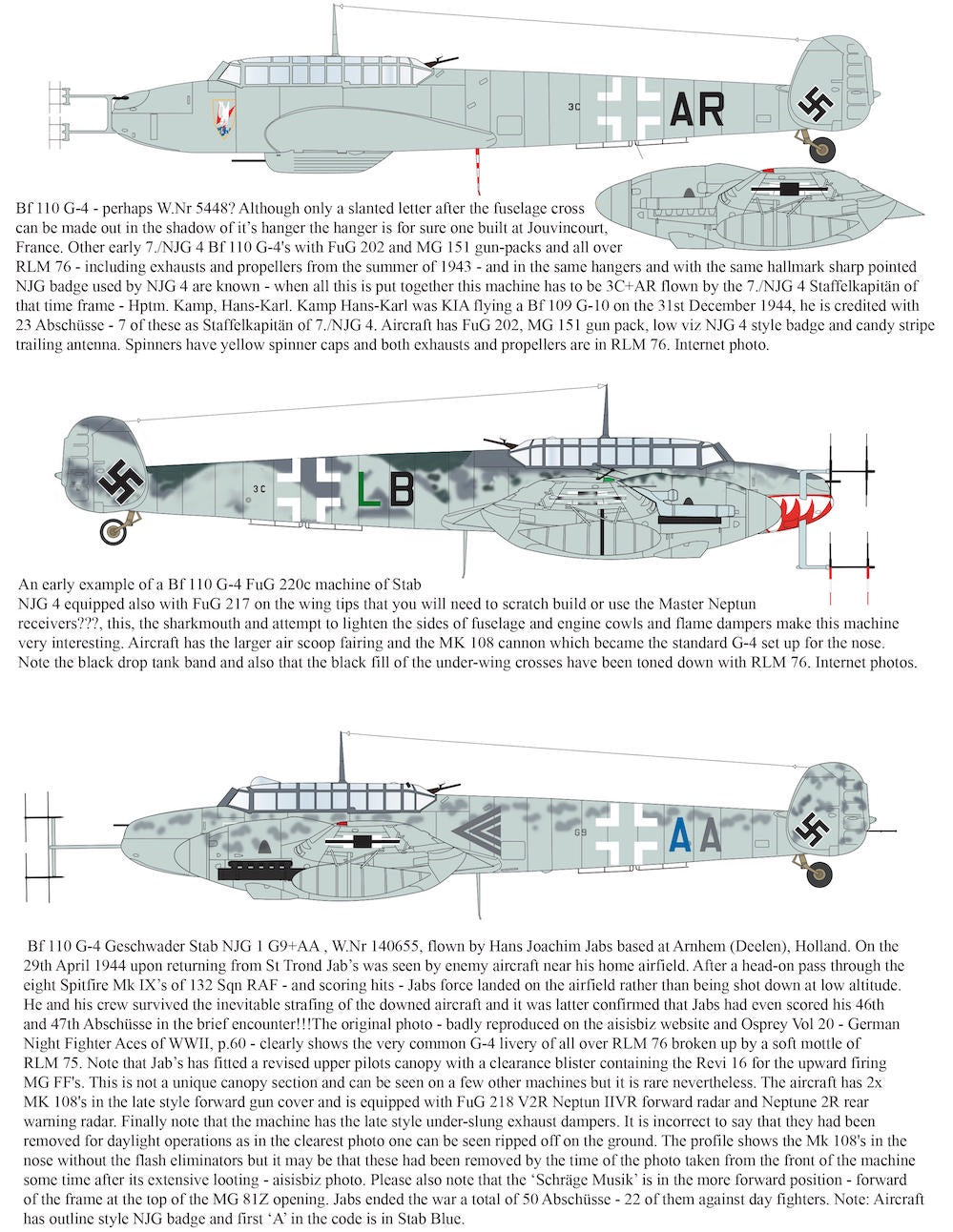 Aims 48D041 1:48 Messerschmitt Bf-110G-4 Collection