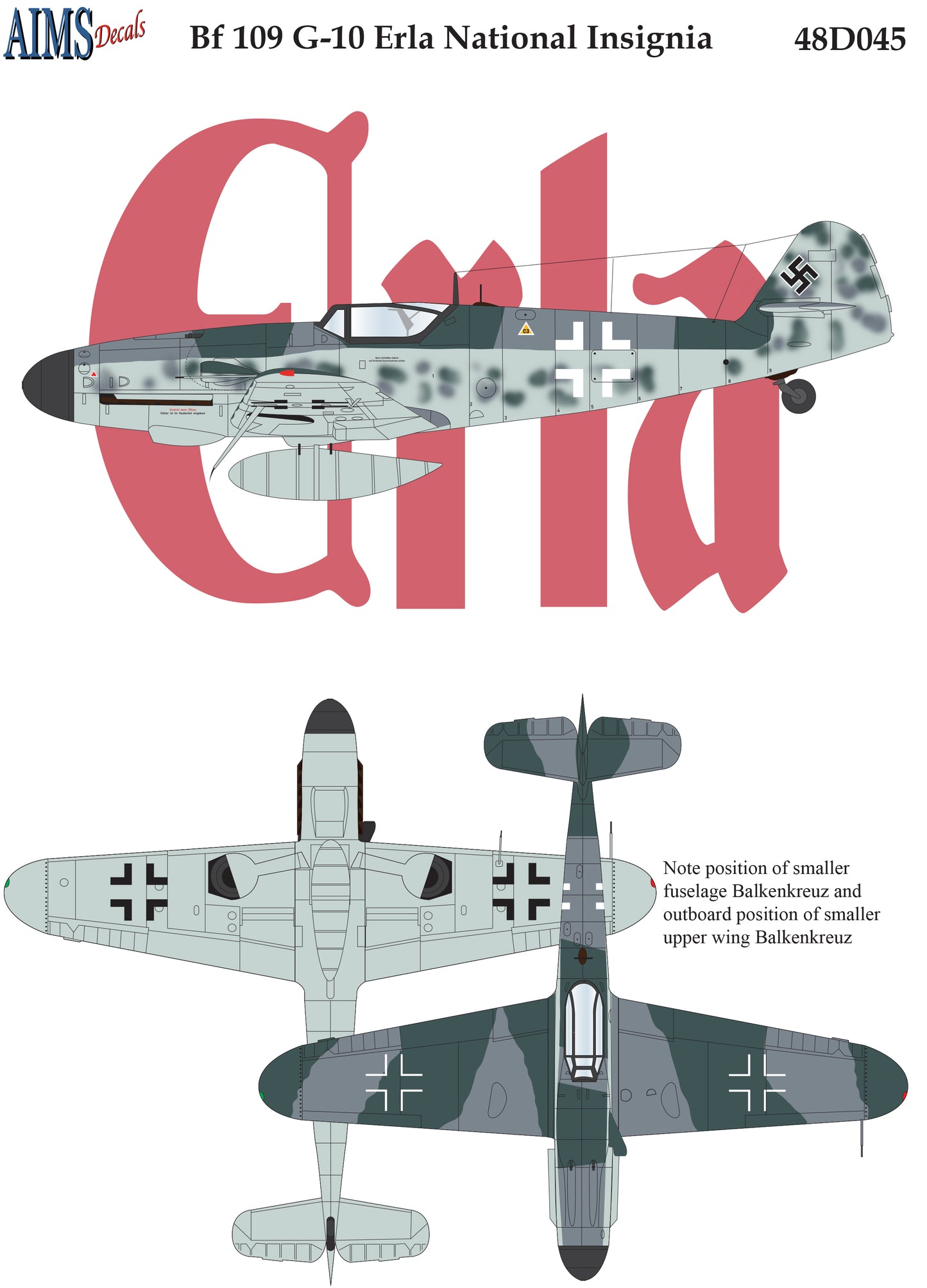 Aims 48D045 1:48 Messerschmitt Bf-109G-10 'Erla'