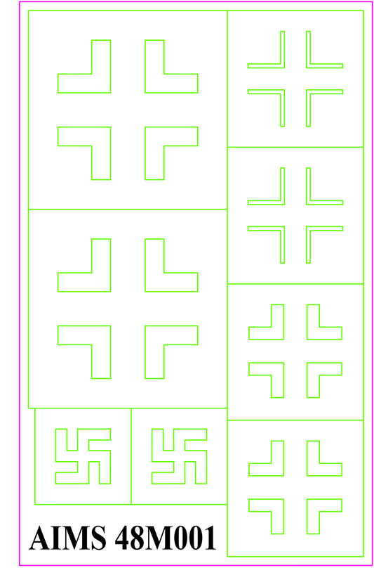 Aims 48M001 1:48 National Insignia masks for the Junkers Ju-88G-6, Ju-388J and some Ju-388L-1s