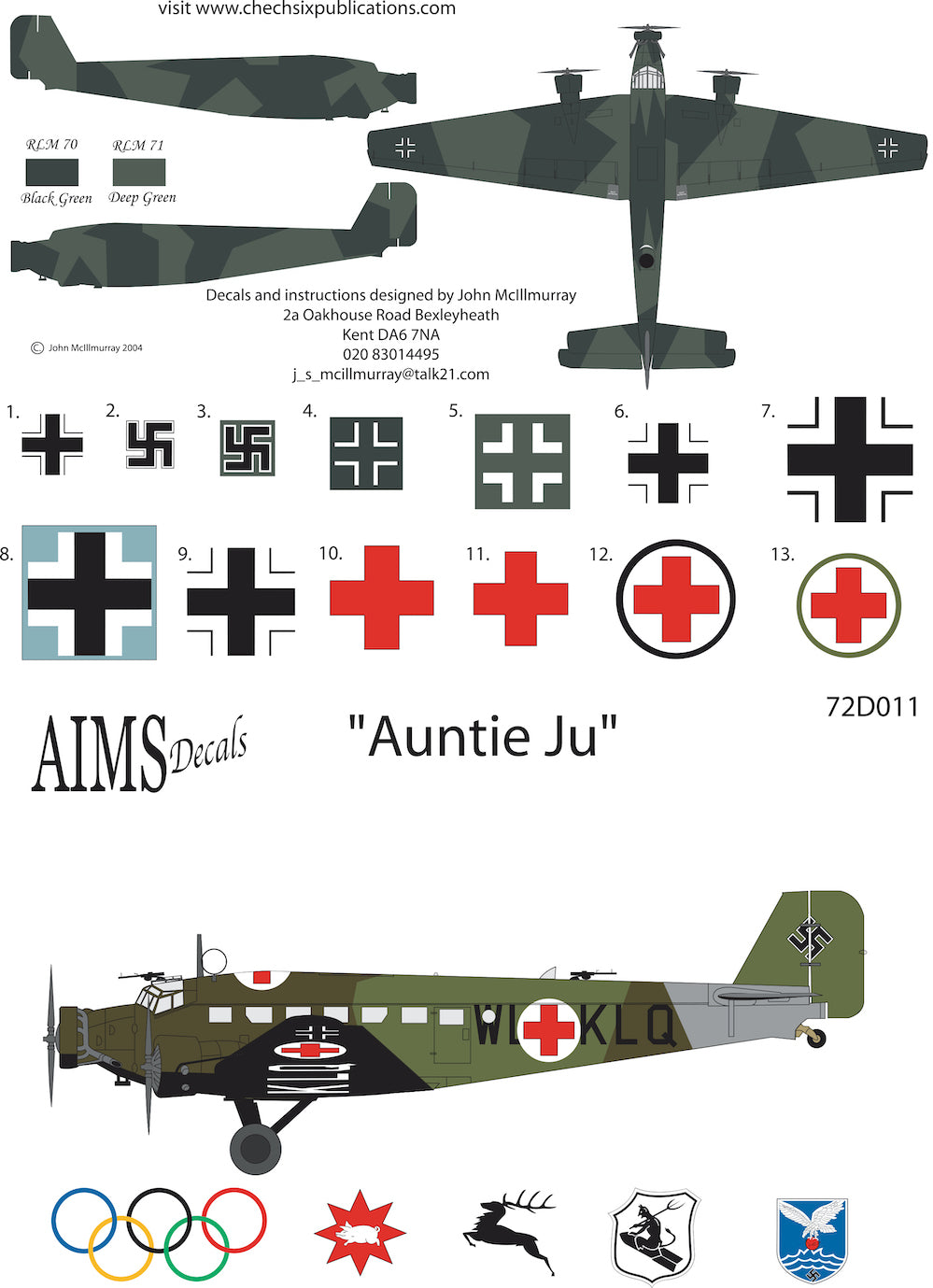 Aims 72D011 1:72 Junkers Ju-52/3m double pack.