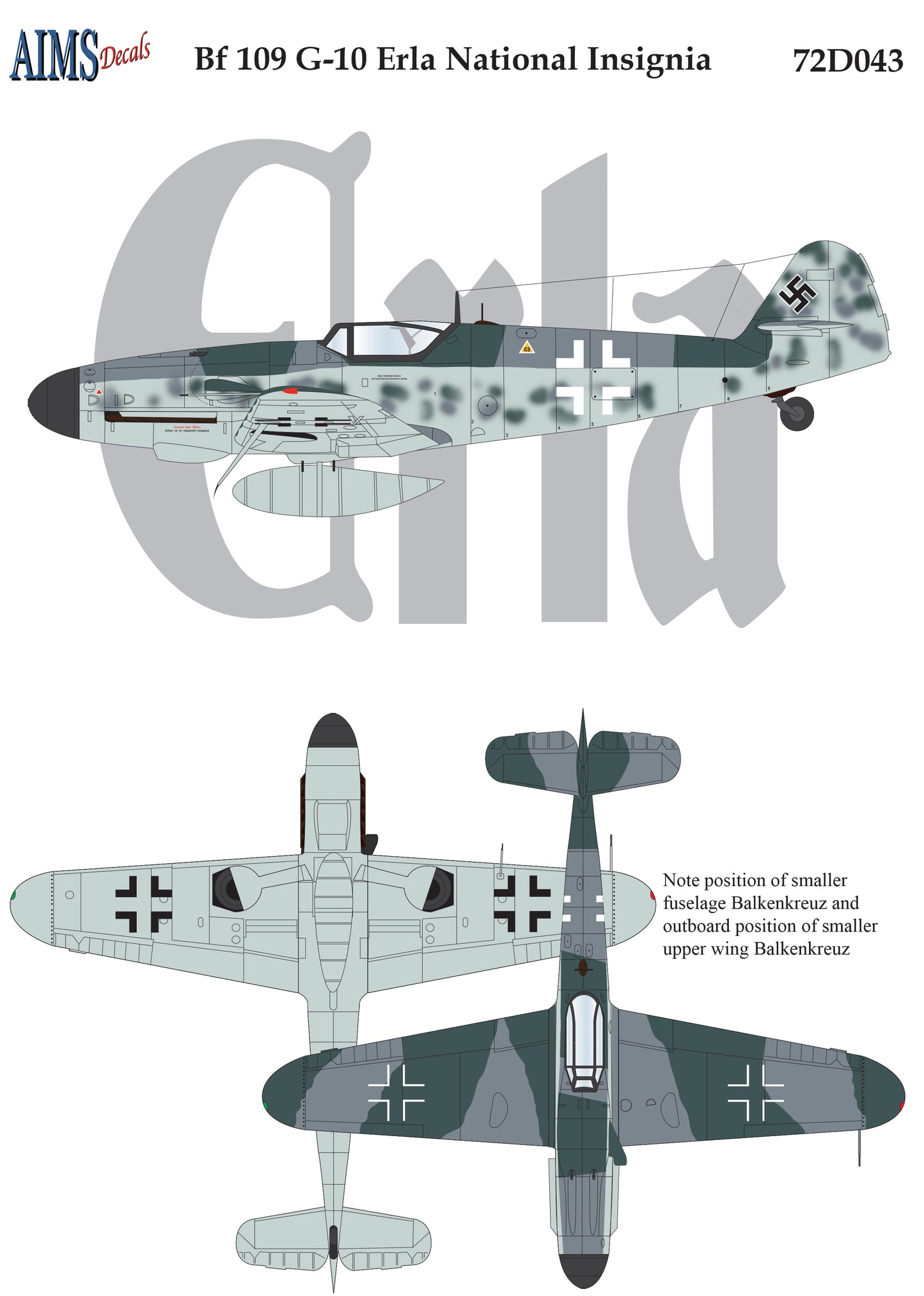 Aims 72D043 1:72 Messerschmitt Bf-109G-10 'Erla'