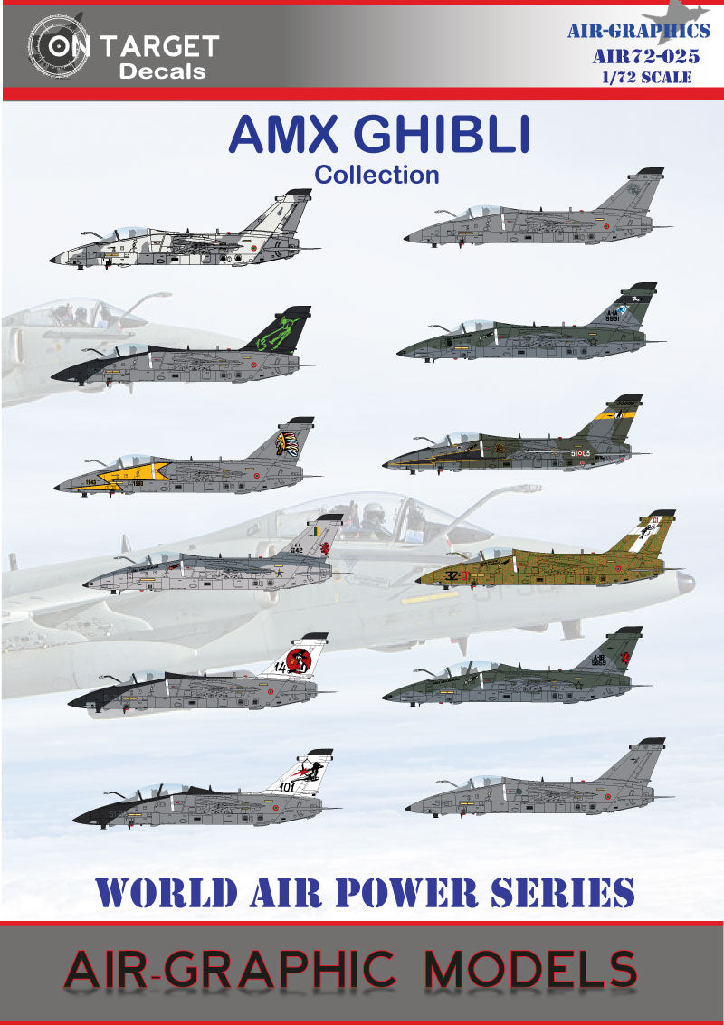 Air-Graphic Models AIR72-025 1:72 Italian and Brazilian AMX and AMX-T Ghibli Collection