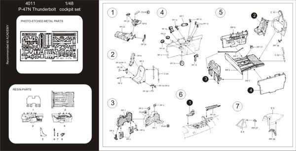 Aires 4011 1:48 Republic P-47N Thunderbolt Cockpit Set