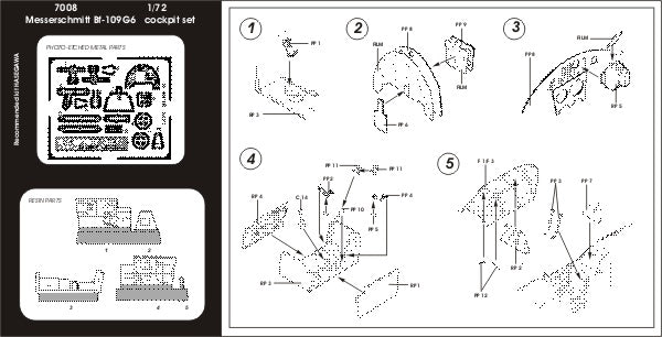 Aires 7008 1:72 Messerschmitt Bf-109G Cockpit Set