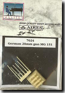 Aires 7024 1:72 German 20mm MG151 Guns