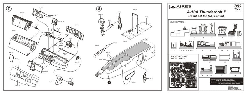 Aires 7090 1:72 Fairchild A-10A Thunderbolt Detail Set