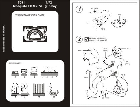 Aires 7091 1:72 De Havilland Mosquito Mk.VI Gun Bay