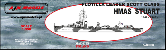 AJM Models 350-004 1:350 HMAS Stuart 1941-1942 r. Flotilla Leader Scott Class