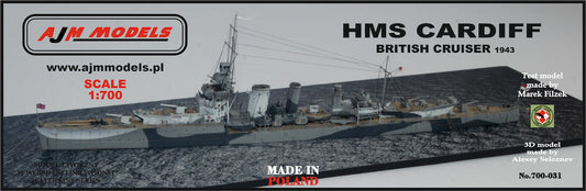 AJM Models 700-031 1:700 HMS Cardiff 1943 British Cruiser