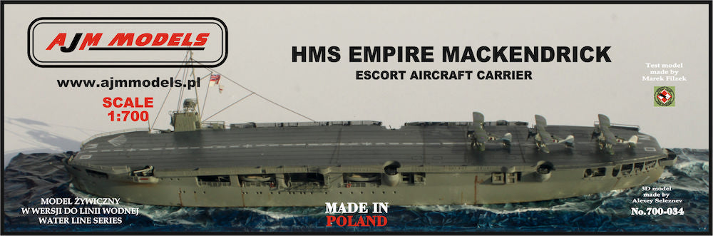 AJM Models AJM700-034 1:700 H.M.S. Empire MacKendrick Aircraft Carrier
