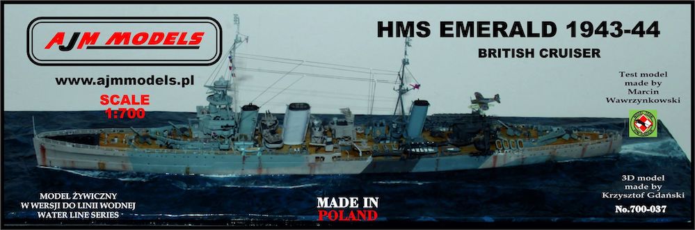 AJM Models 700-037 1:700 HMS Emerald 1943-44 British Cruiser