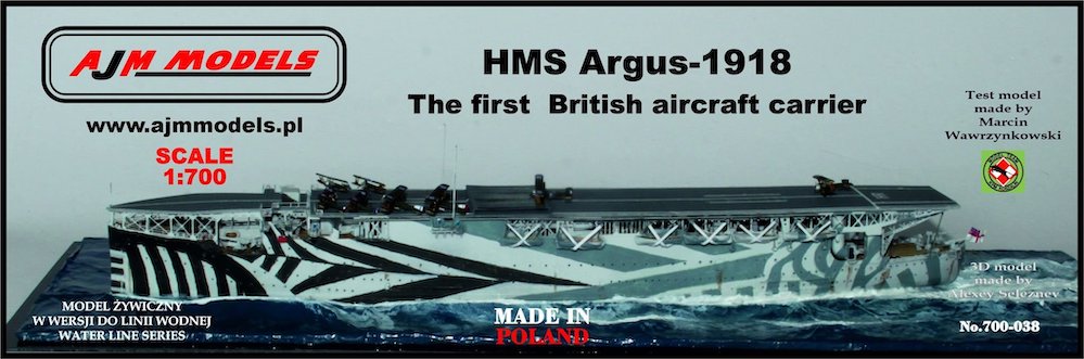 AJM Models 700-038 1:700 HMS Argus 1918 'The First British Aircraft Carrier'