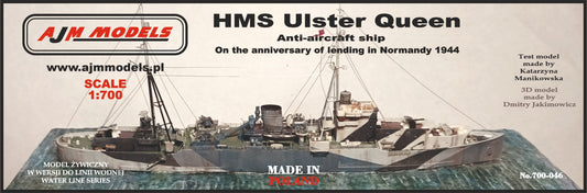 AJM Models 700-046 1:700 HMS Ulster Queen Anti-Aircraft Ship