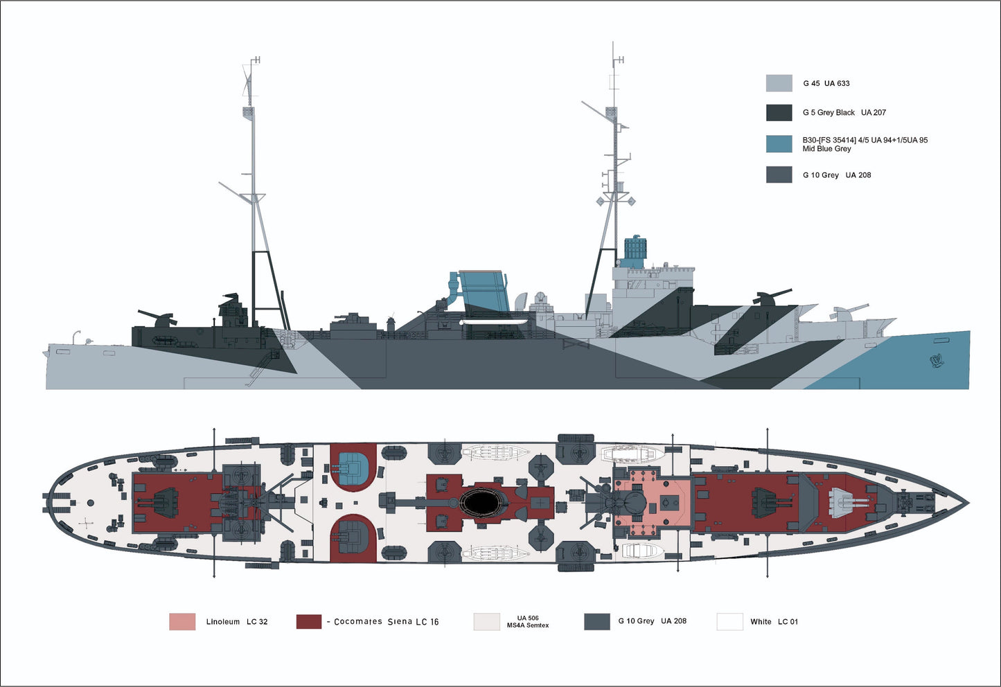 AJM Models 700-046 1:700 HMS Ulster Queen Anti-Aircraft Ship