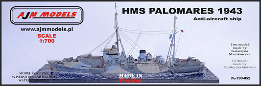AJM Models AJM700-052 1:700 HMS Palomares 1943 Anti-Aircraft Ship