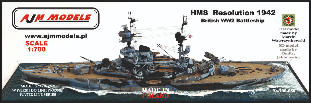 AJM Models 700-055 1:700 HMS Resolution WWII