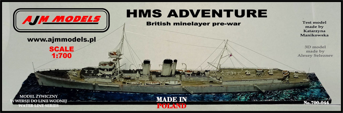 AJM Models 700-044 1:700 HMS Adventure British Minelayer Pre-War