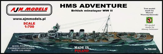 AJM Models 700-045 1:700 HMS Adventure British Minelayer WWII