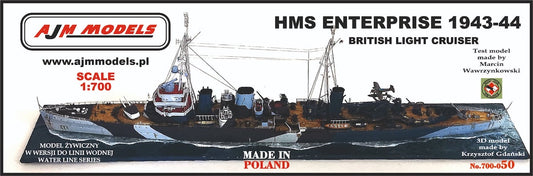 AJM Models AJM700-050 1:700 H.M.S. Enterprise 1943-44 British Light Cruiser