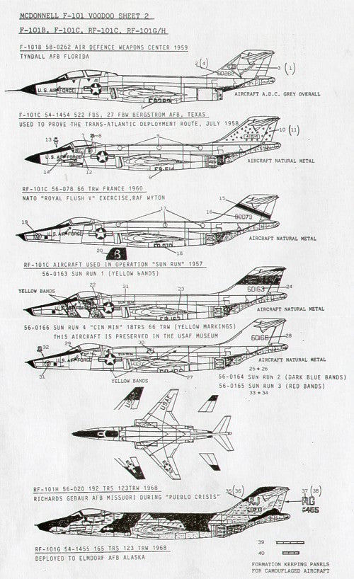 Almark A4822 1:48 F-101 Voodoo F-101B, F-101C, RF-101C, RF-101G/H