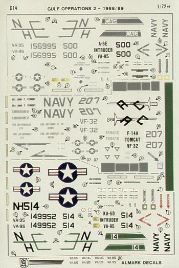 Almark C14 1:72 Grumman A-6E 156995 VA-95 with Iranian Kill markings, Grumman KA-6D 149952 VA-95 Persian Gulf