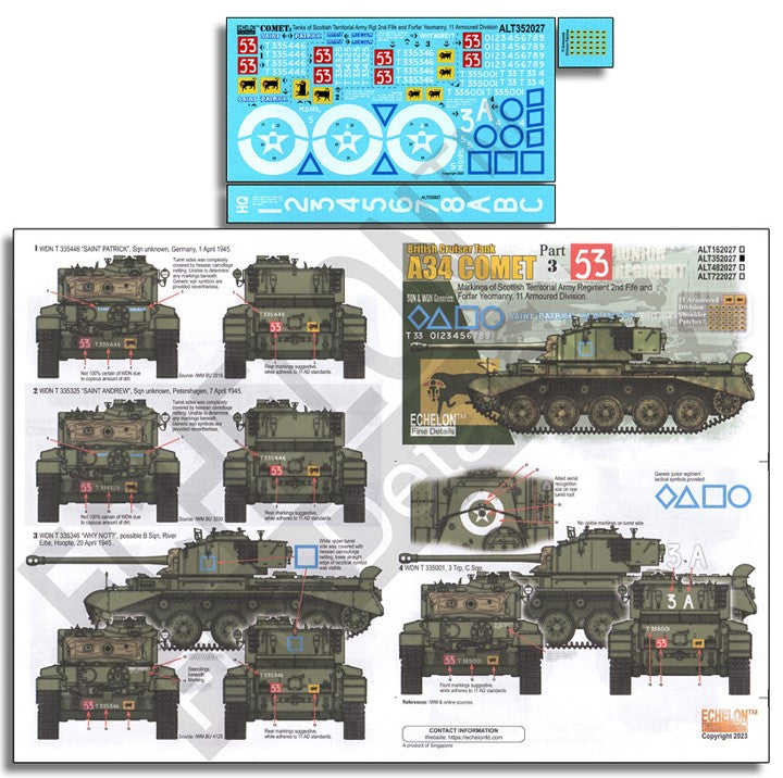 Echelon FD ALT352027 1:35 A34 Comets of 2 Fife & Forfar Yeomanry, 11 Armoured Division