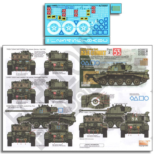 Echelon FD ALT352027 1:35 A34 Comets of 2 Fife & Forfar Yeomanry, 11 Armoured Division