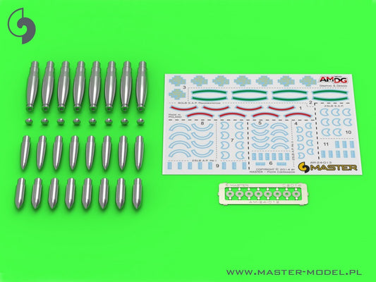 Master 24-013 1:24 Additional types of warheads for British RP-3 Rocket (60LB F, 25LB SAP, 25LB AP)