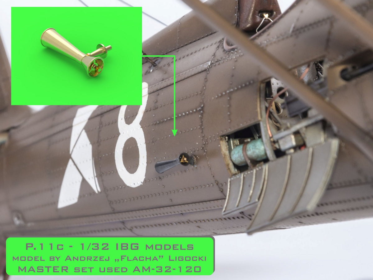 Master AM-32-120 1:32 PZL P.11c - details set - wz. 33 machine gun barrels, gunsight and Venturi Tube