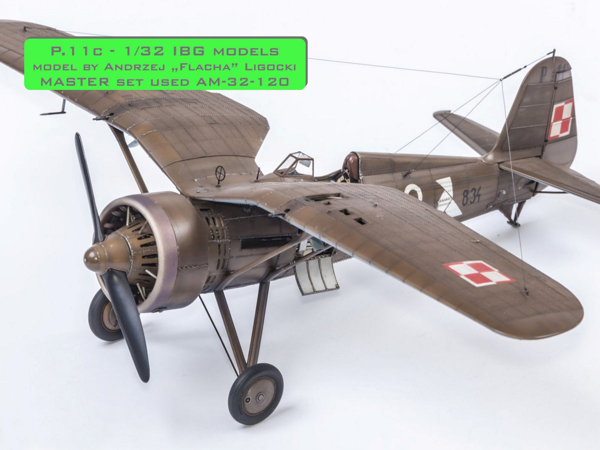 Master AM-32-120 1:32 PZL P.11c - details set - wz. 33 machine gun barrels, gunsight and Venturi Tube